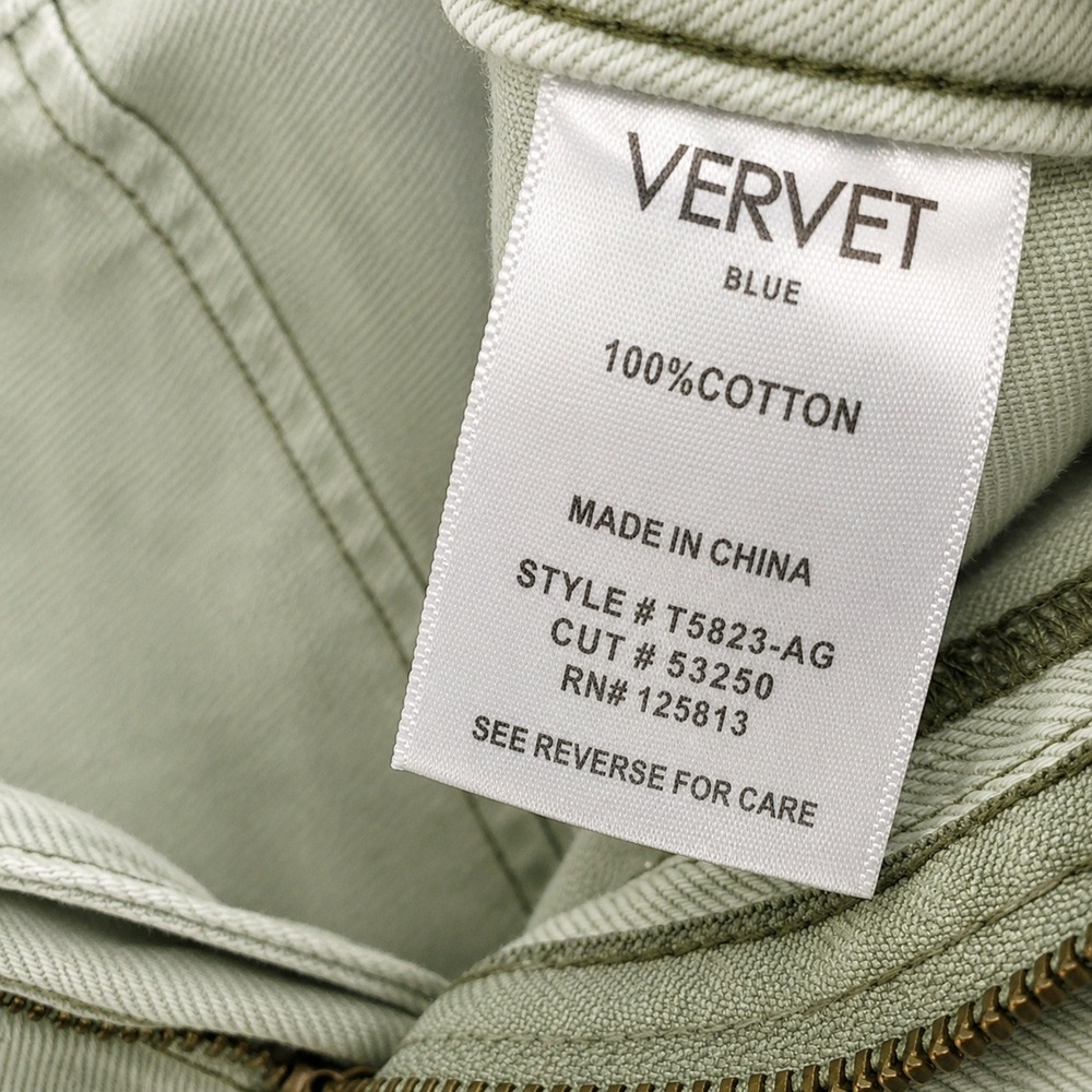 VERVET Wide Leg Jeans Women 28 Light Sage Green Utility High Rise Cargo - Picture 4 of 10